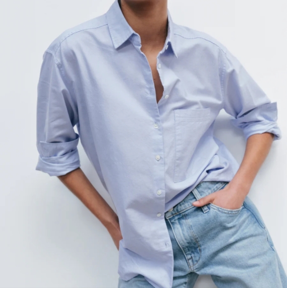 AYR The Deep End Cotton Classic Oversized Light Blue Oxford Shirt Large - Picture 1 of 14